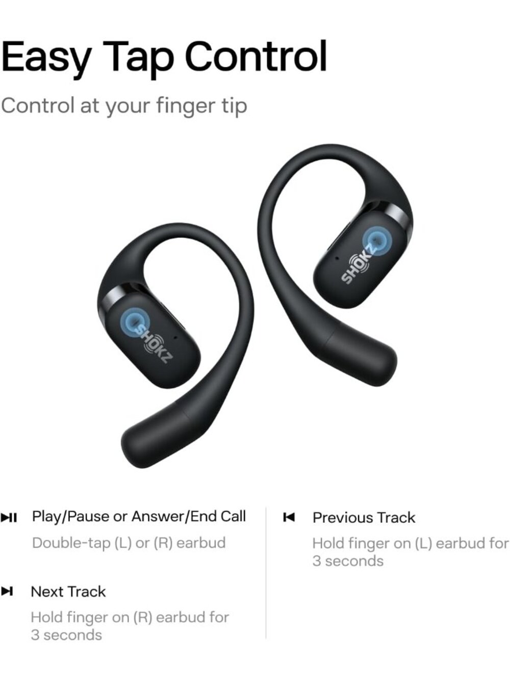*NEW* SHOKZ OpenFit-Open-Ear Wireless Bluetooth 5.2 Headphones with Mic T910 - Picture 3 of 12